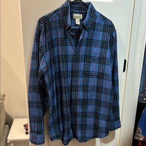 Blue and Black Plaid Men's Shirt